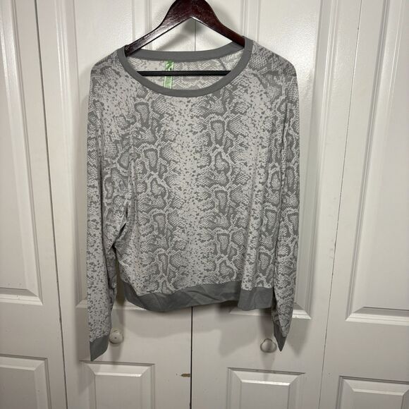 Honeydew Intimates Pajama Top Women L Gray Python Star Seeker Lounge - Picture 1 of 9